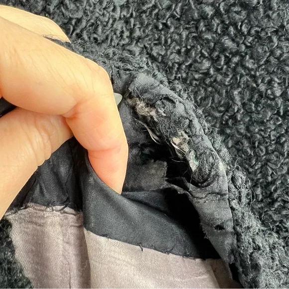 Vintage 50s 60s bespoke black wool boucle astrakhan style wrap pencil midi skirt - Picture 11 of 13